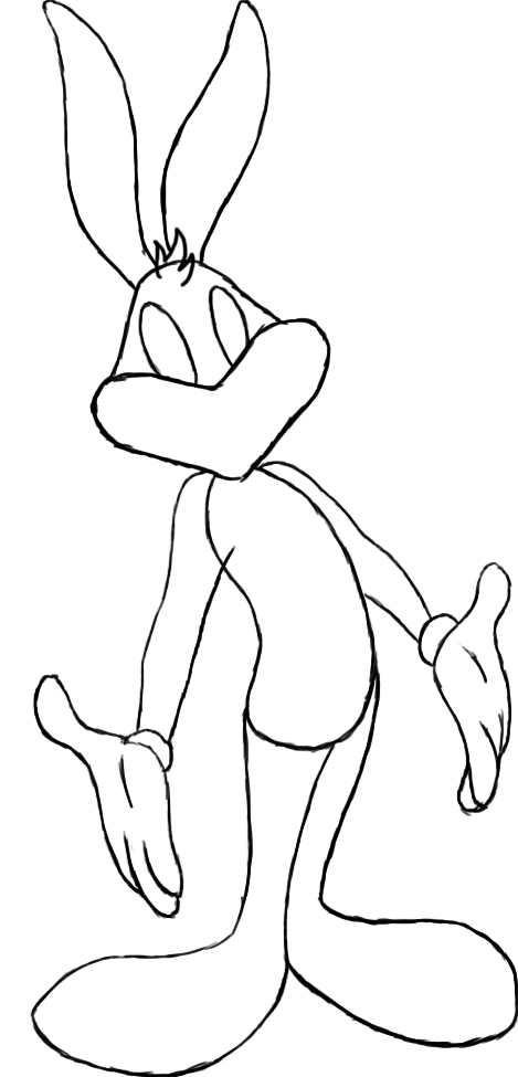469x975 How To Draw Bugs Bunny - Bugs Bunny Drawing