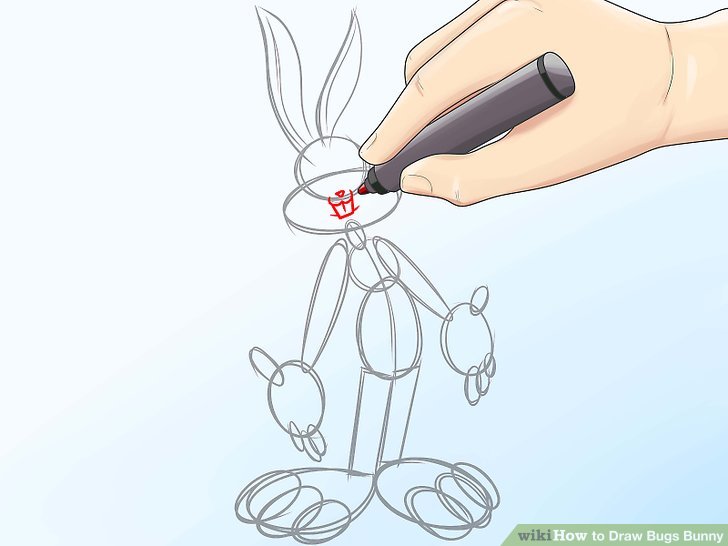 728x546 How To Draw Bugs Bunny - Bugs Bunny Drawing