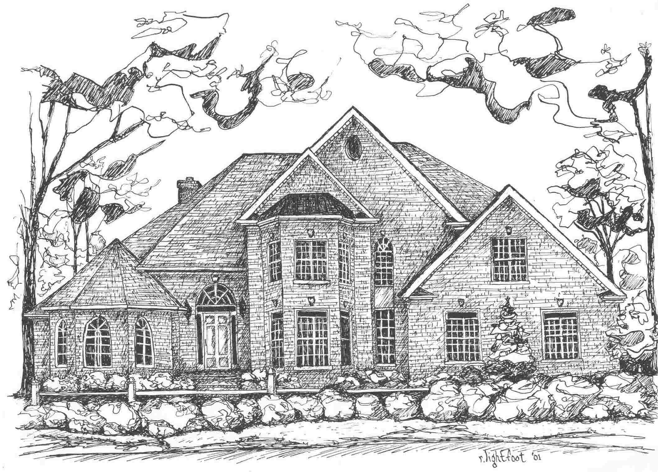 two story house sketch