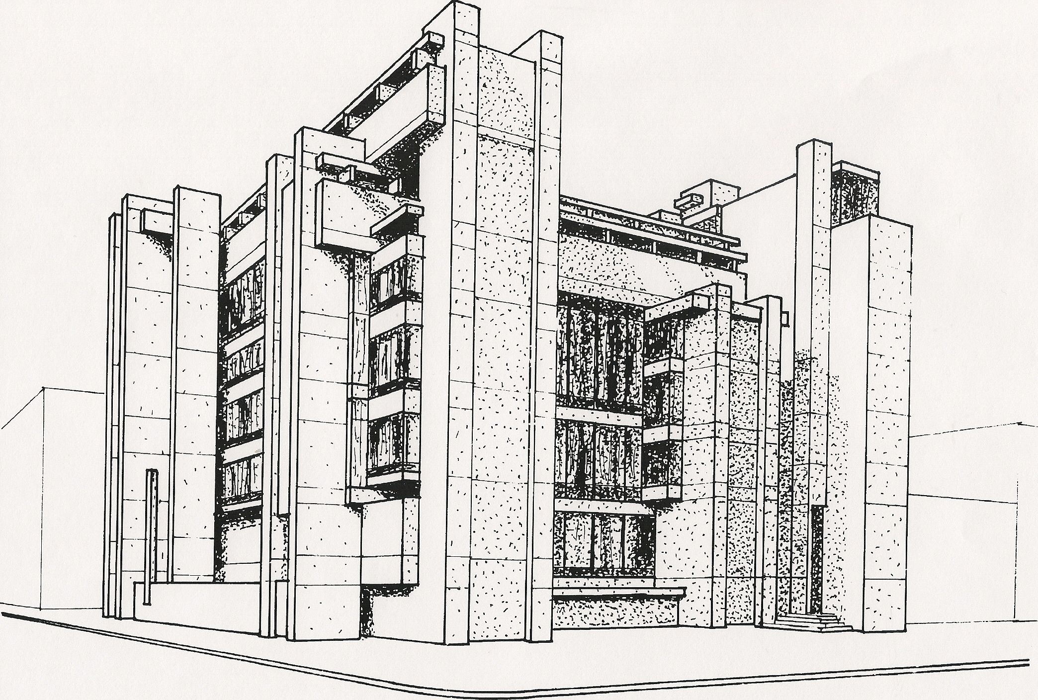 Glass Building Drawing