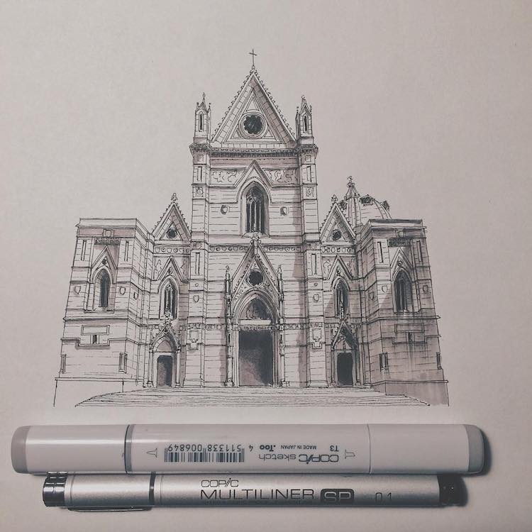 750x750 Incredible Miniature Architectural Drawings - Building Architecture Drawing