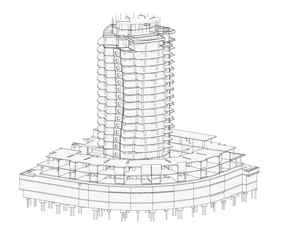 923x800 The Erickson Building - Building Architecture Drawing