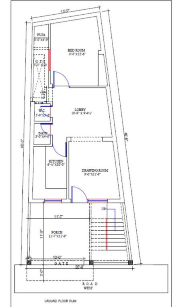 615x1075 Design Architectural Building Plan Detailed Drawing - Building Details Drawing