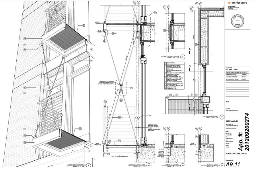 889x589 florida st facade details drawing inhabitat green design - Building Details Drawing
