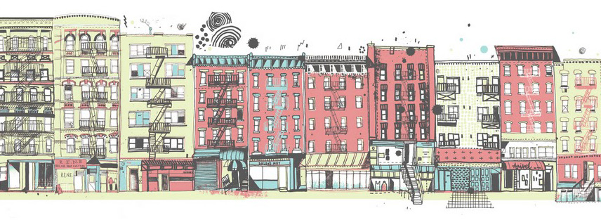 856x313 Drawing All The Buildings In New York - Building Drawing