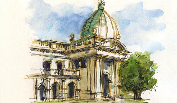 600x350 How To Draw A Building - Building Drawing