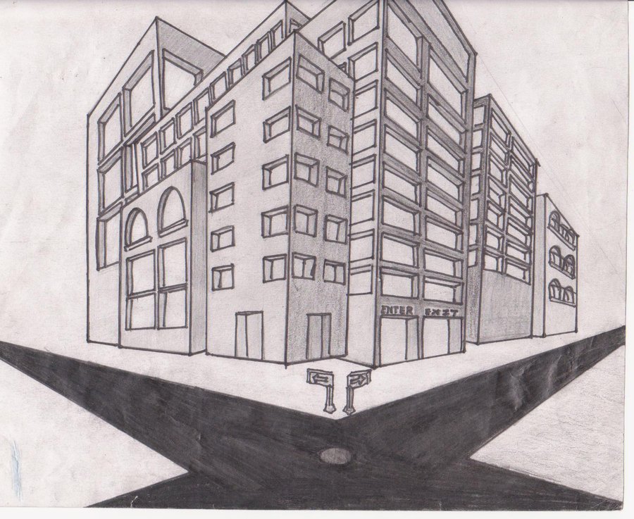 900x737 Building Drawing, Pencil, Sketch, Colorful, Realistic Art Images - Building Drawing