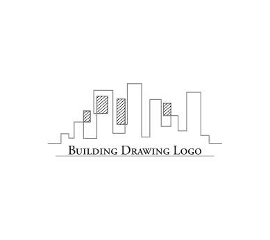 389x346 Line Drawing Building Construction Vector Logo Download Vector - Building Line Drawing