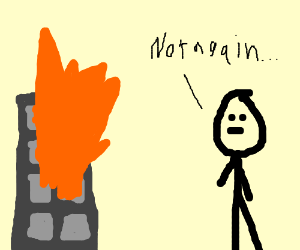 300x250 Ah, That Building Is On Fire Again Drawing - Building On Fire Drawing