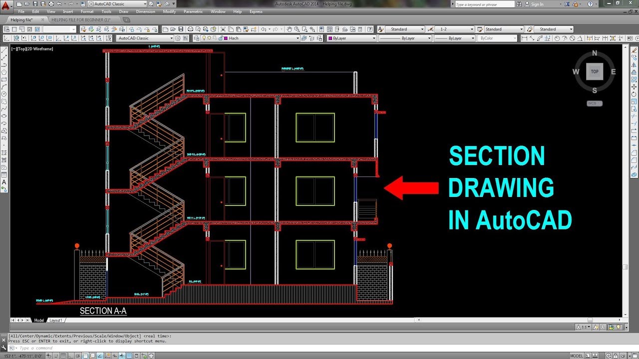 Building Section Drawing at PaintingValley.com | Explore collection of ...