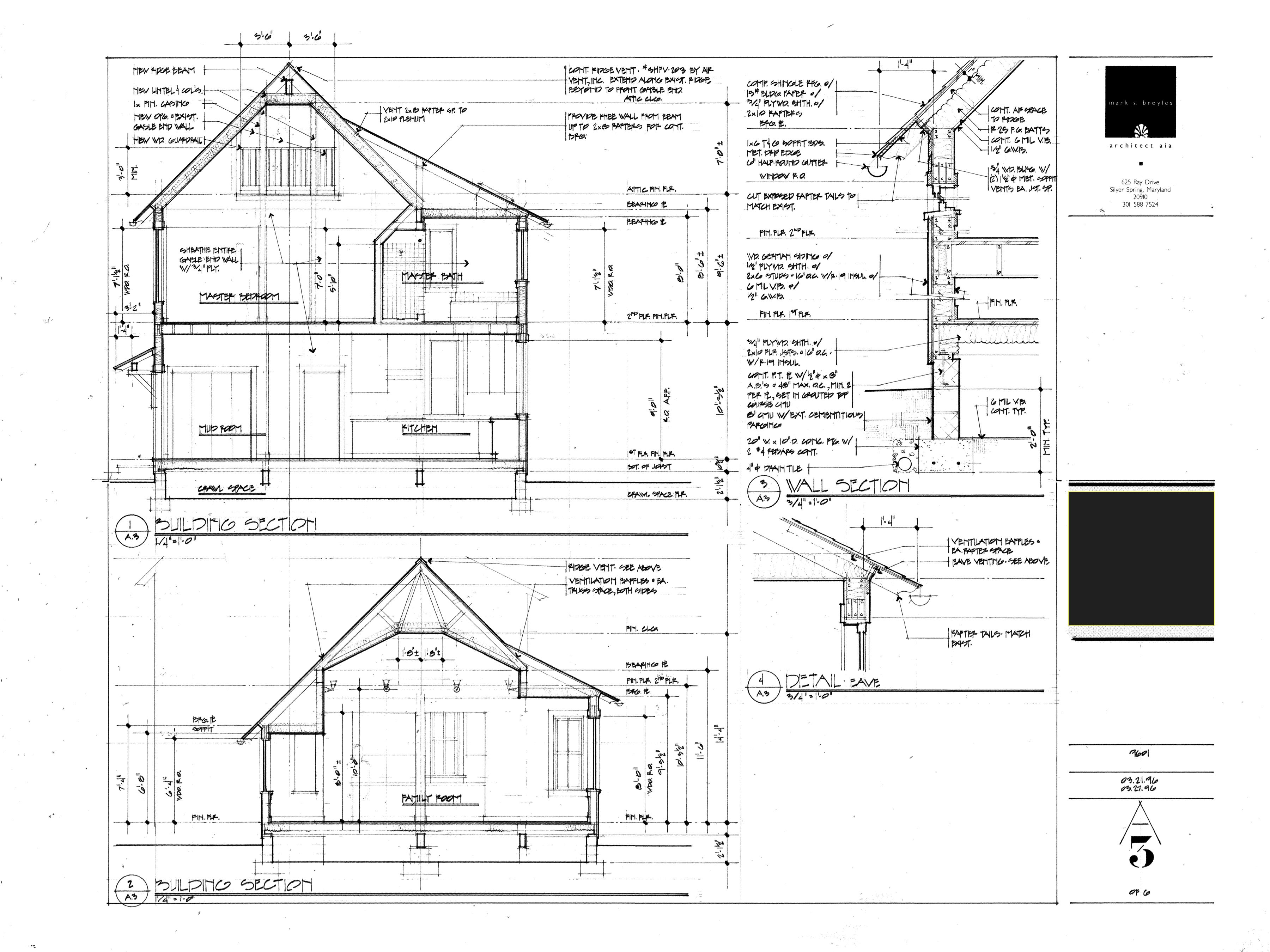 3601x2700 Residential Addition Working Drawing Building Sections And Wall - Building Section Drawing