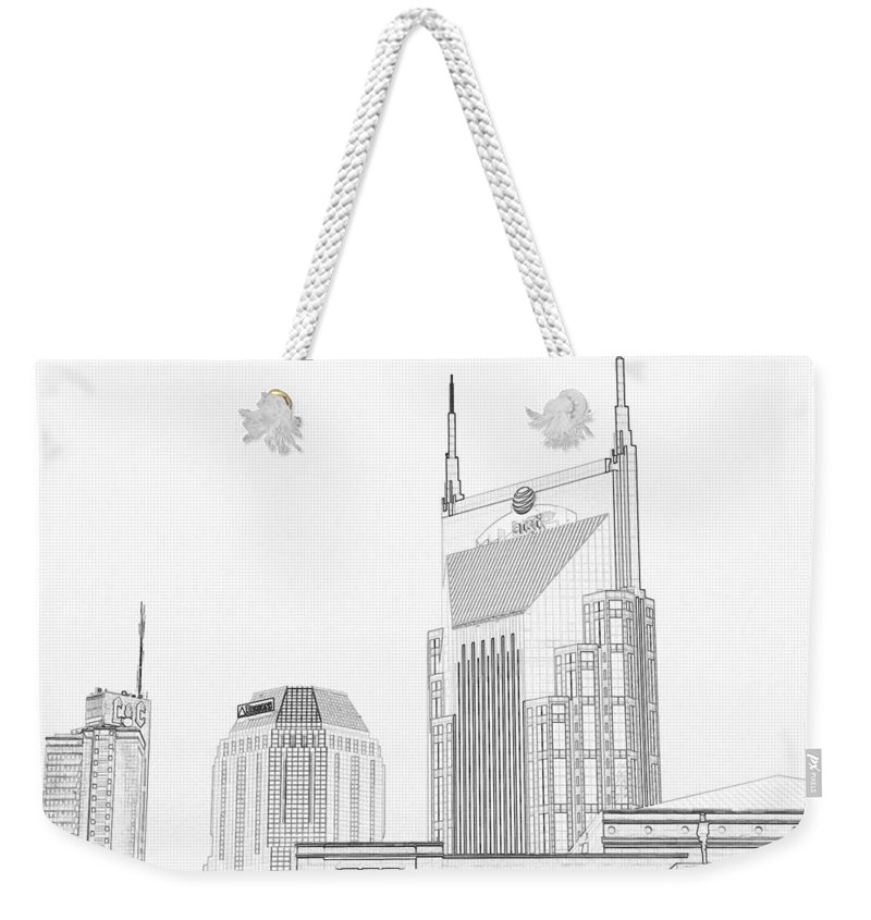 800x845 Nashville Skyline Sketch Batman Building Weekender Tote Bag - Building Skyline Drawing