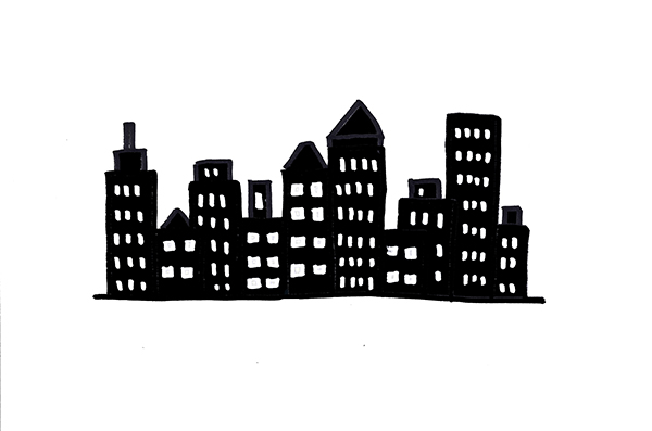 600x397 How To Draw A City Skyline Ways - Building Skyline Drawing