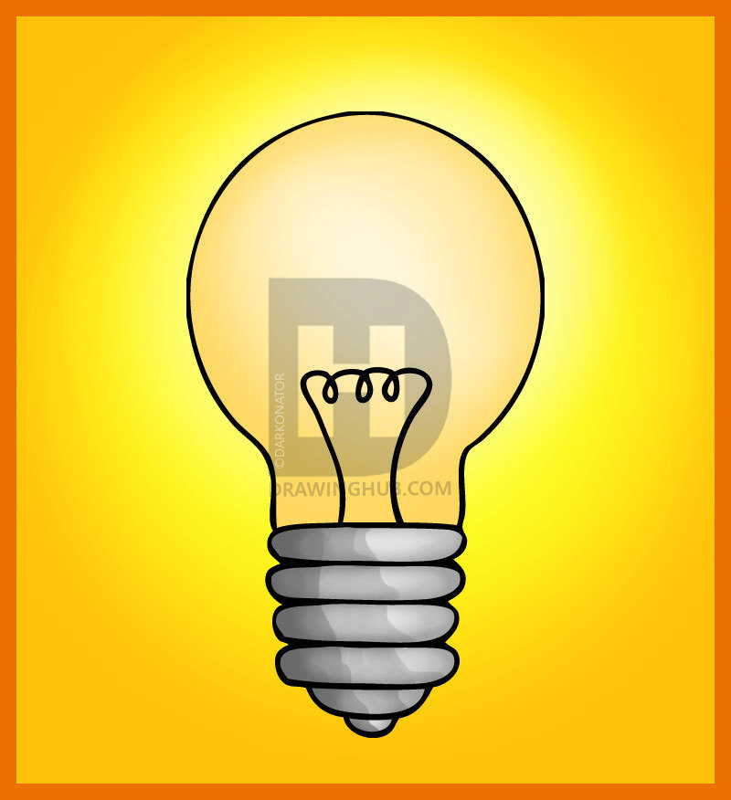 800x876 How To Draw A Bulb, Step - Bulb Drawing