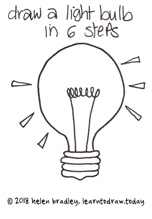 500x720 How To Draw A Light Bulb In Steps Learn To Draw - Bulb Drawing