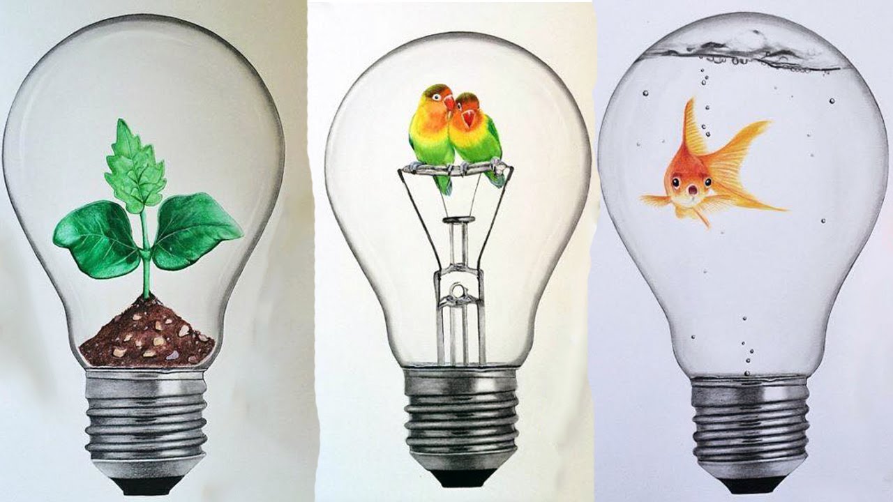 1280x720 Interesting Idea In Bulbs Drawing - Bulb Drawing