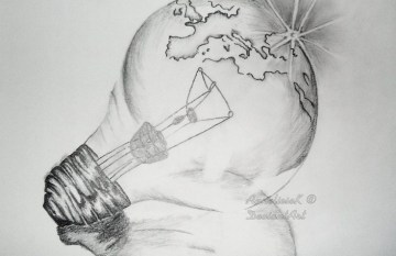 360x233 Light Bulb Drawing Tail Light Bulb - Bulb Drawing