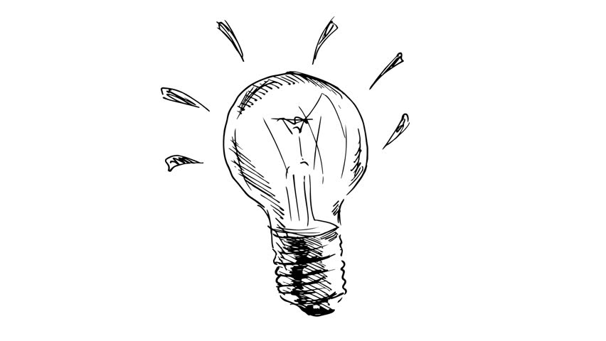 852x480 Animated Drawing Light Bulb Stock Footage Video - Bulb Drawing