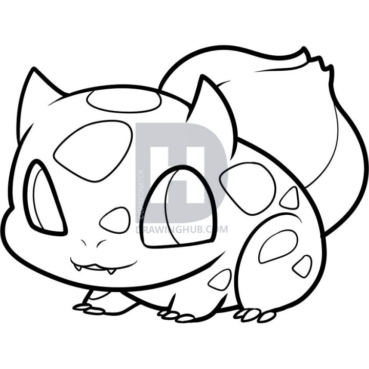 720x720 How To Draw Chibi Bulbasaur, Bulbasaur, Step - Bulbasaur Drawing