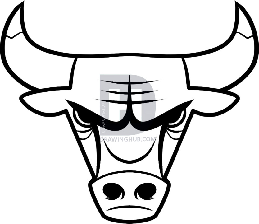 834x720 how to draw the chicago bulls, chicago bulls, step - Bull Drawing