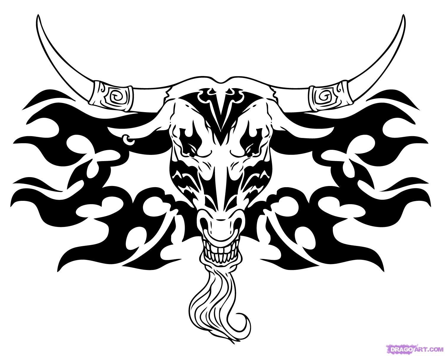 1503x1200 How To Draw A Tattoo Bull, Step - Bull Drawing