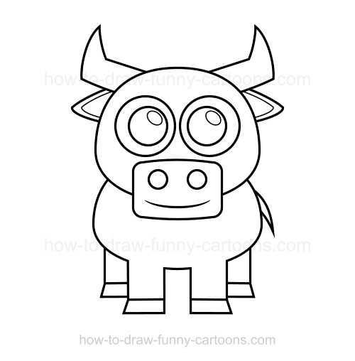 500x508 How To Draw A Bull - Bull Drawing