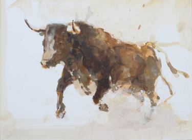 375x274 Bull Sketch Drawing - Bull Drawing