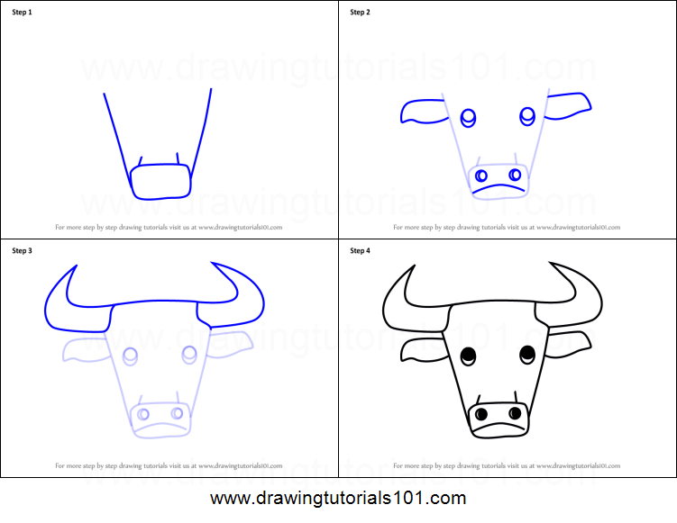 751x581 How To Draw A Bull Face For Kids Printable Step - Bull Drawing For Kids