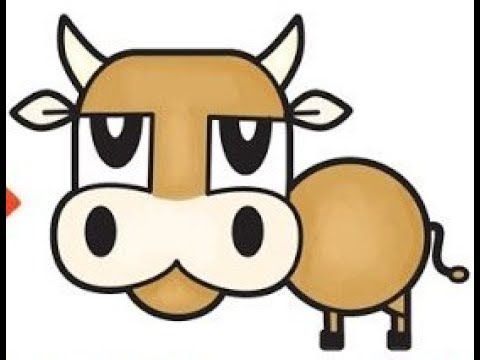 480x360 How To Draw A Cartoon Bull Cow From Numbers - Bull Drawing For Kids