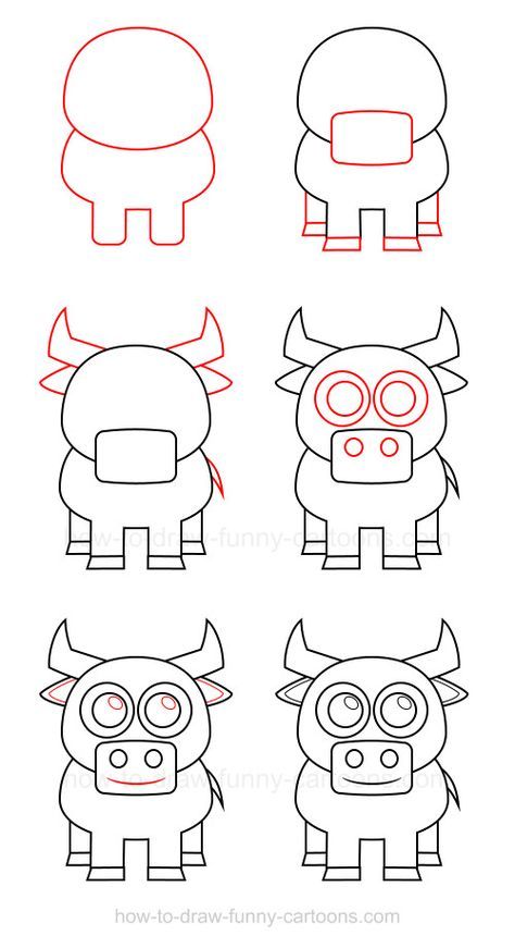 474x871 How To Draw A Bull In Doodles! Drawings, Cartoon - Bull Drawing For Kids