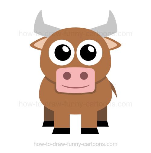 500x508 How To Draw A Bull - Bull Drawing For Kids