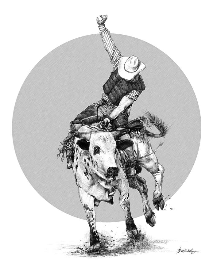 707x900 Bull Ridin' Drawing - Bull Drawing Pictures