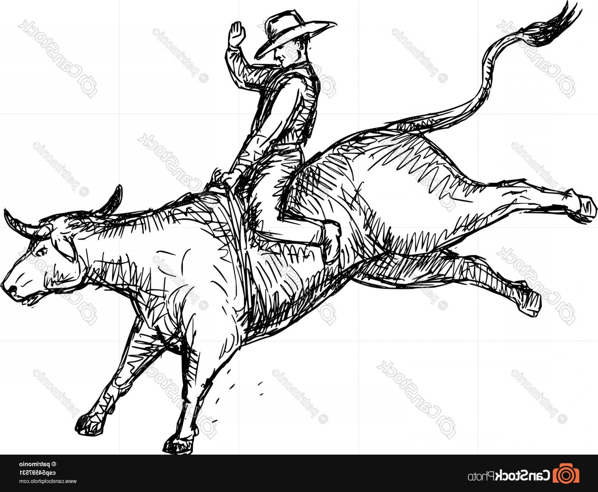 1920x1579 Bull Riding Rodeo Cowboy Drawing Soidergi - Bull Drawing Pictures