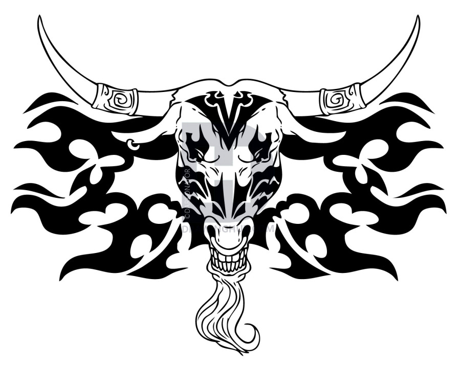 901x720 How To Draw A Tattoo Bull, Step - Bull Drawing Pictures