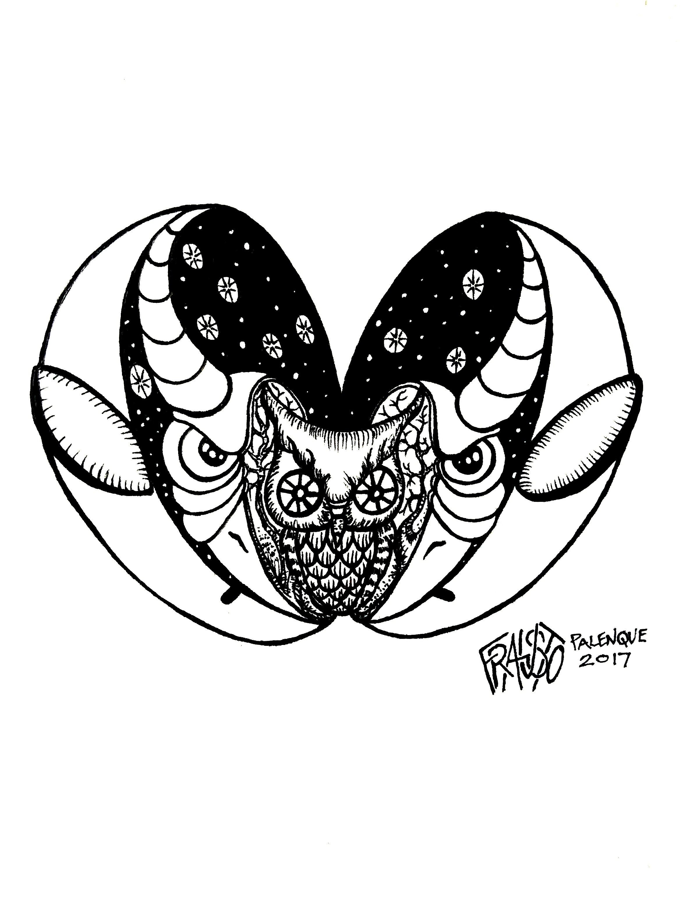 2346x3128 Alien Eagle Bull Owl Totem Drawing X Rick Frausto Fine Art - Bull Drawing Pictures