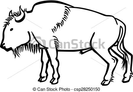 450x310 Bison Bull Vector Line Drawing A Bull American Bison - Bull Drawing Pictures