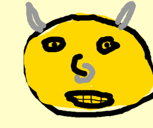 300x250 Disturbed Yellow Bull Face Drawing - Bull Face Drawing