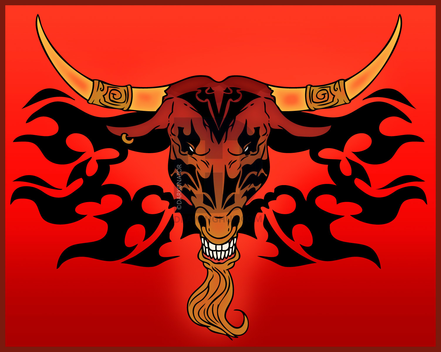 1503x1200 How To Draw A Tattoo Bull, Step - Bull Face Drawing