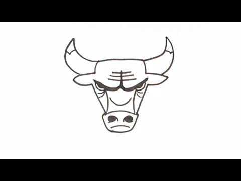 480x360 How To Draw The Chicago Bulls Logo - Bull Face Drawing