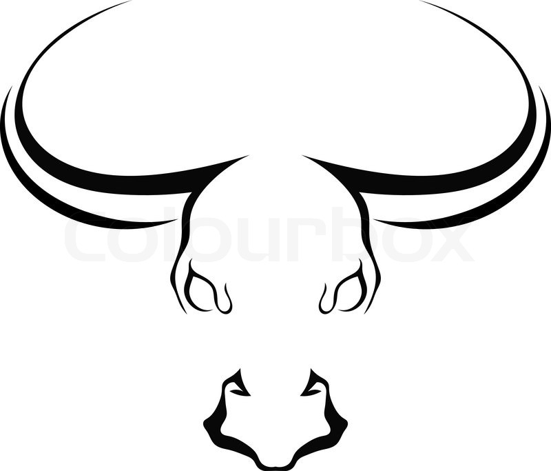 800x683 Simple Silhouette Full Face Head Of A Stock Vector Colourbox - Bull Face Drawing