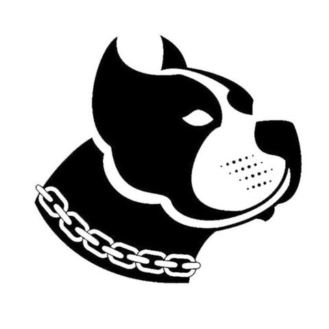 480x480 pit bull head long crop ear outline drawing small sticker - Bull Head Drawing