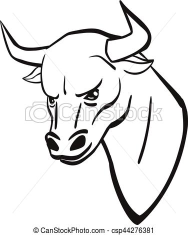 376x470 black and white bull head vector illustration bullhead logo - Bull Head Drawing