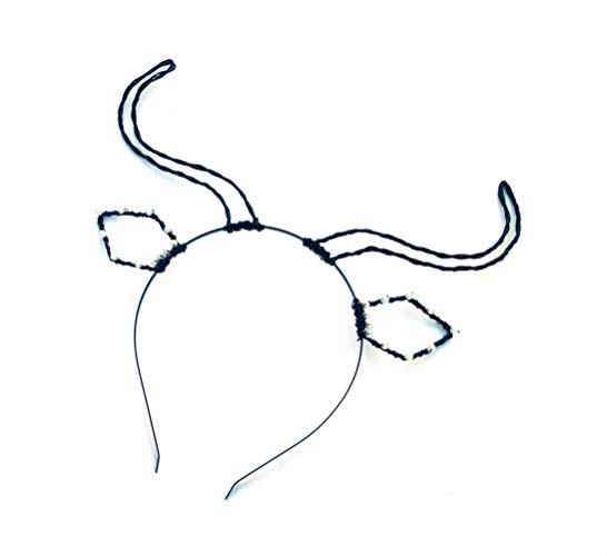 546x500 Black And White Bull Horns Headband With Ears Handmade - Bull Horns Drawing