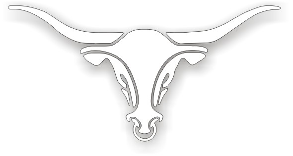 590x315 Bull Horns Decal Novelty Number Plates And Frames - Bull Horns Drawing