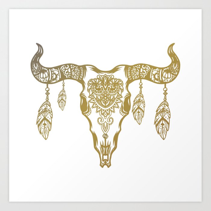 700x700 Albrecht Durer Fantasy Drawing Horns Cow Bull Dream Catcher Art - Bull Horns Drawing