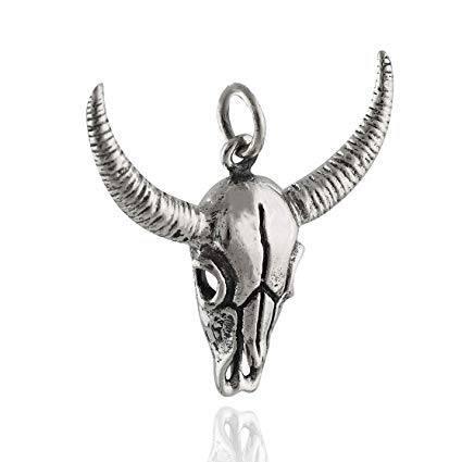 425x425 Cow Skull Pendant - Bull Horns Drawing