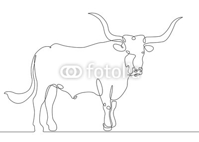 400x286 Continuous Line Drawing Bull Cow Buy Photos Ap Images Detailview - Bull Line Drawing