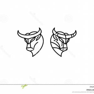 300x300 Bull Line Art Logo Vector Icon Your Stock Needs My Very Neat Easy - Bull Line Drawing
