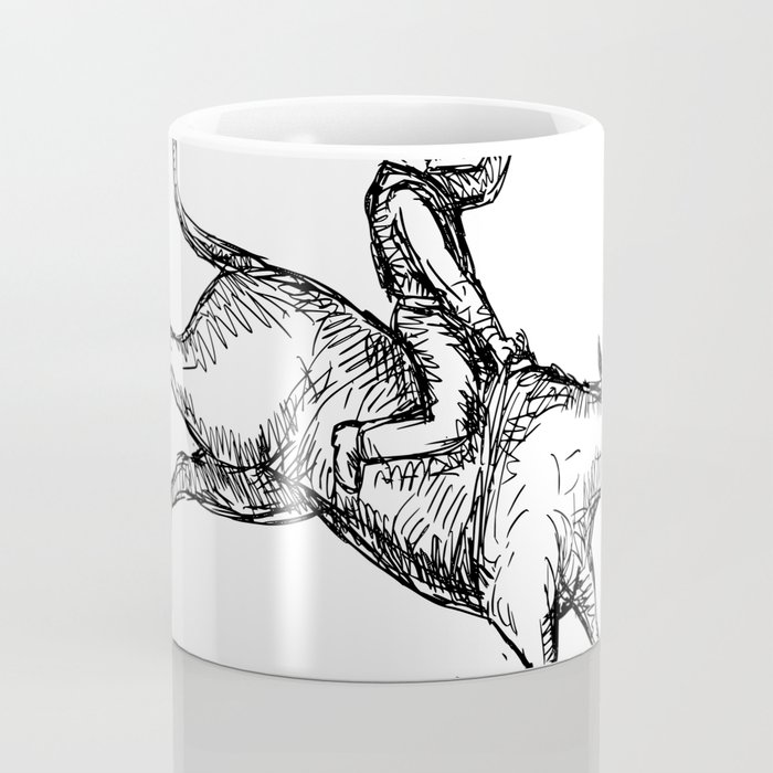 700x700 Bull Riding Rodeo Cowboy Drawing Coffee Mug - Bull Riding Drawing