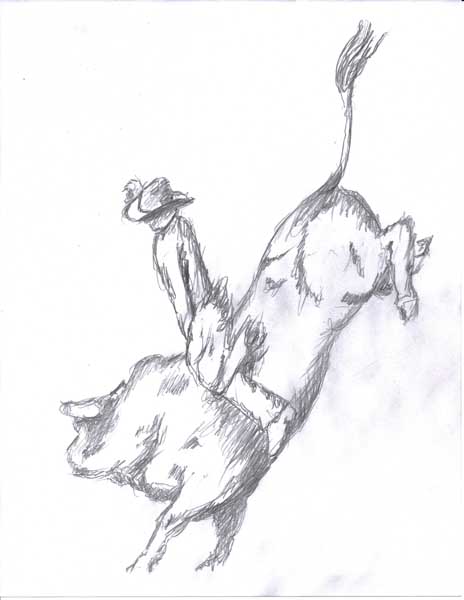 464x600 Easy Bull Riding Drawings - Bull Riding Drawing